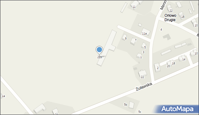 Orłowo, Żuławska, 22b, mapa Orłowo