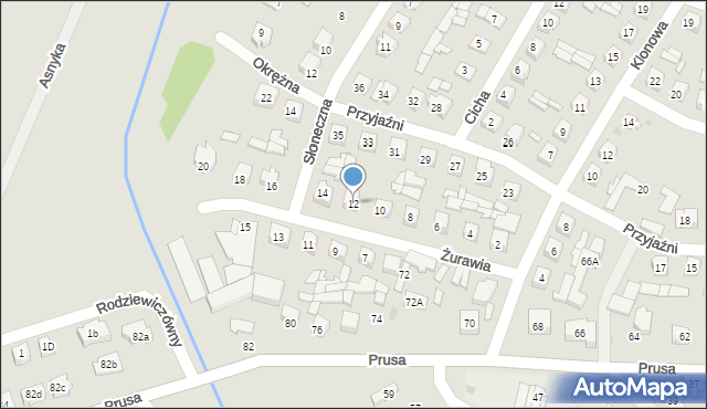 Ostrów Mazowiecka, Żurawia, 12, mapa Ostrów Mazowiecka