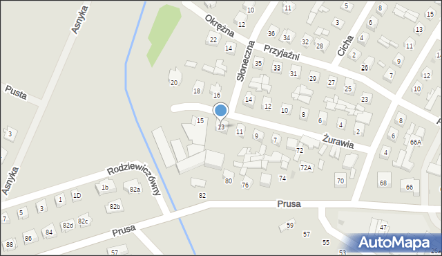 Ostrów Mazowiecka, Żurawia, 13, mapa Ostrów Mazowiecka