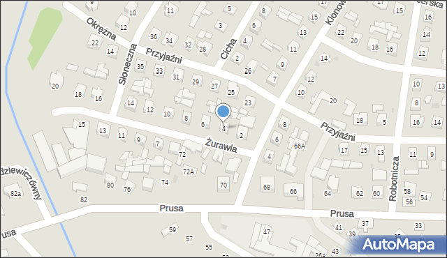 Ostrów Mazowiecka, Żurawia, 4, mapa Ostrów Mazowiecka
