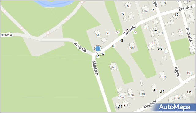 Otwock, Żurawia, 60, mapa Otwock