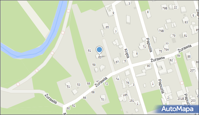 Otwock, Żurawia, 63, mapa Otwock