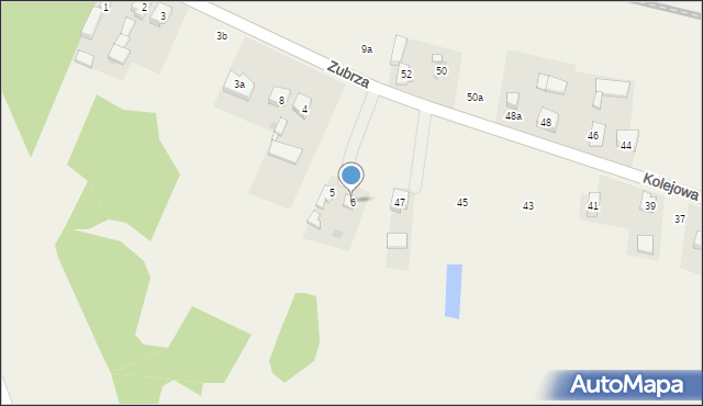 Ożarowice, Zubrza, 6, mapa Ożarowice