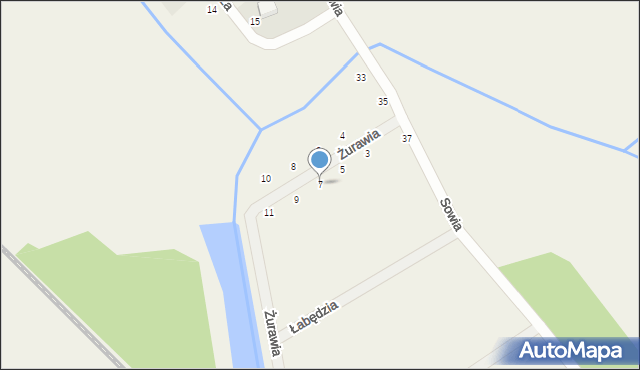 Pamiątkowo, Żurawia, 7, mapa Pamiątkowo