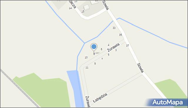 Pamiątkowo, Żurawia, 8, mapa Pamiątkowo