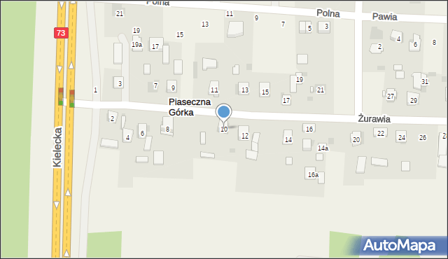 Piaseczna Górka, Żurawia, 10, mapa Piaseczna Górka