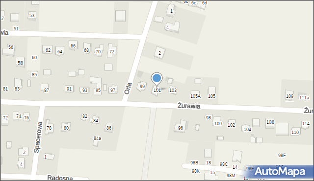 Piaseczna Górka, Żurawia, 101, mapa Piaseczna Górka