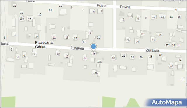 Piaseczna Górka, Żurawia, 16, mapa Piaseczna Górka