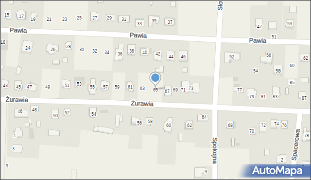 Piaseczna Górka, Żurawia, 65, mapa Piaseczna Górka