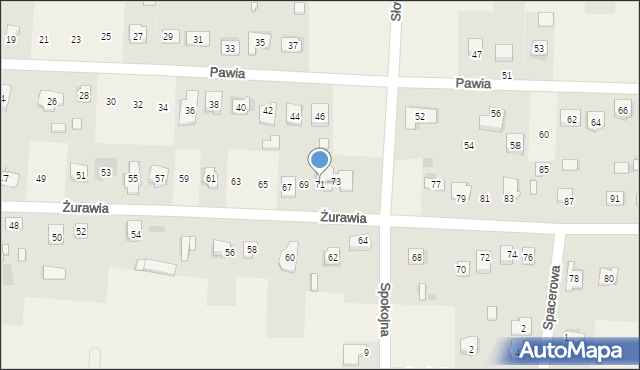 Piaseczna Górka, Żurawia, 71, mapa Piaseczna Górka