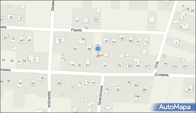 Piaseczna Górka, Żurawia, 85, mapa Piaseczna Górka