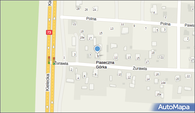 Piaseczna Górka, Żurawia, 9, mapa Piaseczna Górka