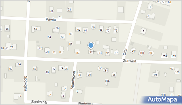 Piaseczna Górka, Żurawia, 91, mapa Piaseczna Górka