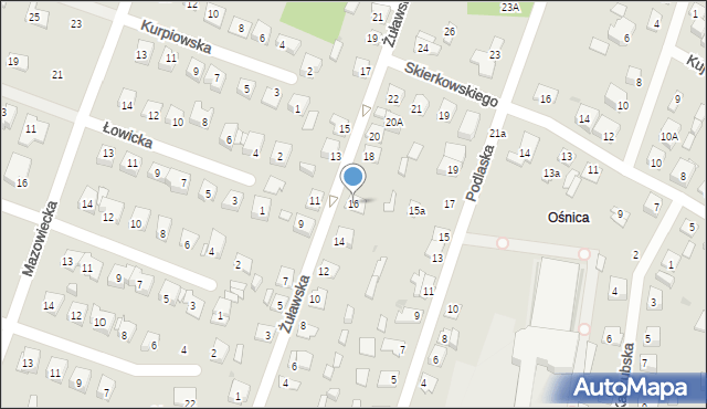 Płock, Żuławska, 16, mapa Płock