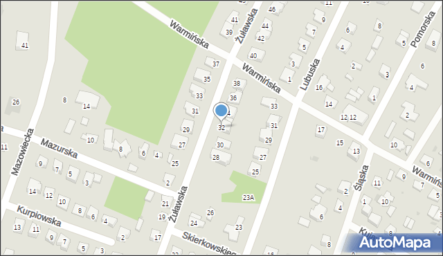 Płock, Żuławska, 32, mapa Płock