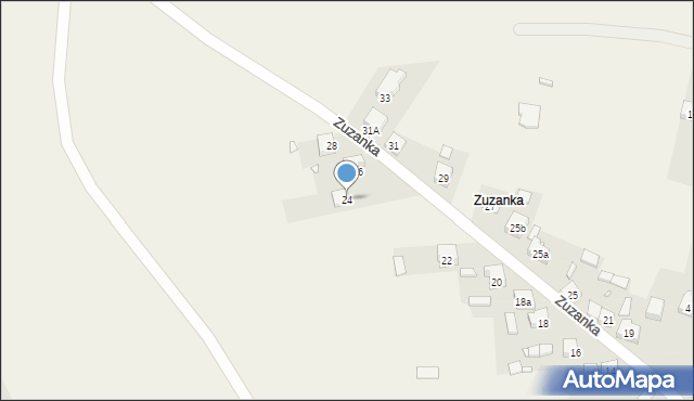 Podzamcze, Zuzanka, 24, mapa Podzamcze