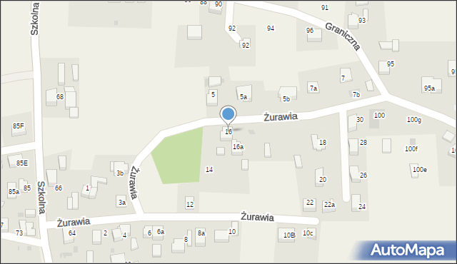 Poręba, Żurawia, 16, mapa Poręba