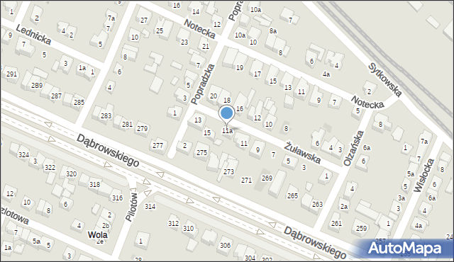 Poznań, Żuławska, 11a, mapa Poznania