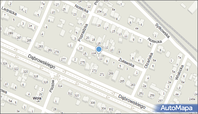 Poznań, Żuławska, 11b, mapa Poznania