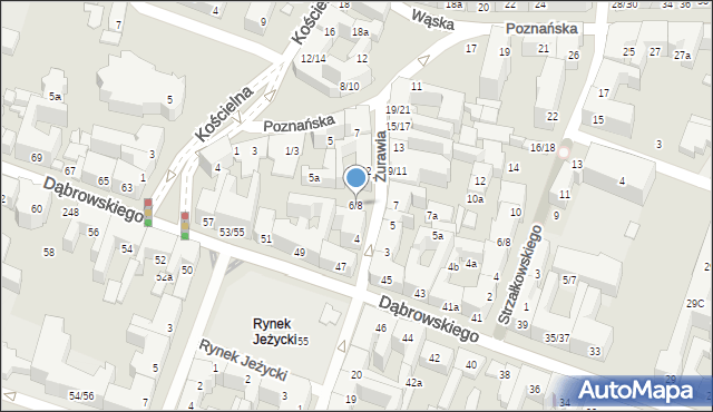 Poznań, Żurawia, 6/8, mapa Poznania