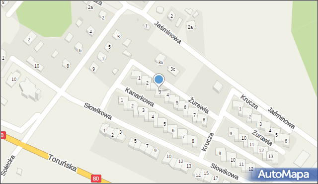 Przysiek, Żurawia, 3, mapa Przysiek