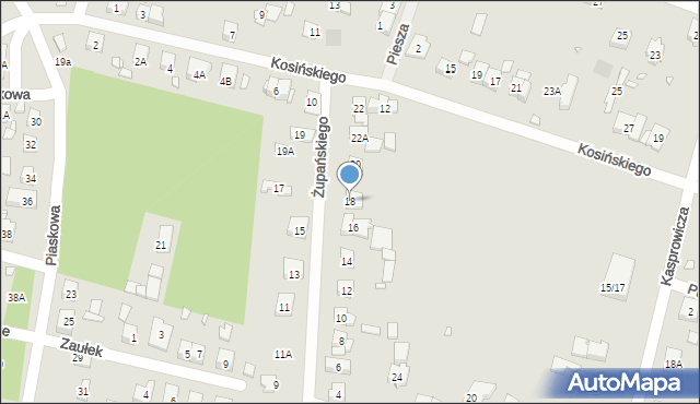 Puszczykowo, Żupańskiego Jana, 18, mapa Puszczykowo