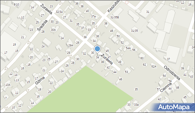 Radom, Żurawia, 34, mapa Radomia