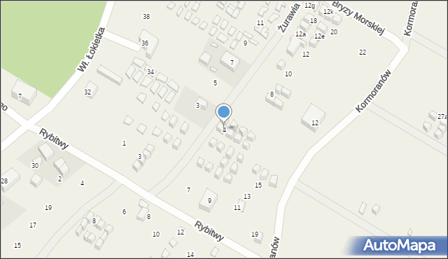 Rewal, Żurawia, 4, mapa Rewal