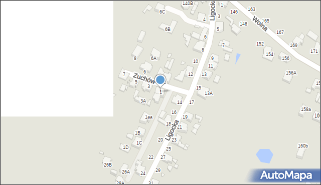 Rybnik, Zuchów, 1, mapa Rybnika