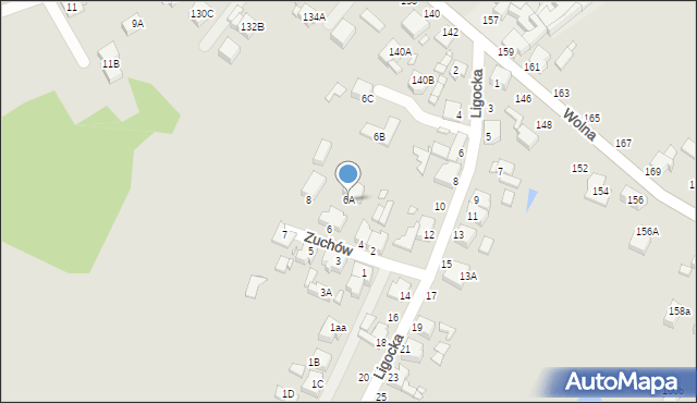 Rybnik, Zuchów, 6A, mapa Rybnika