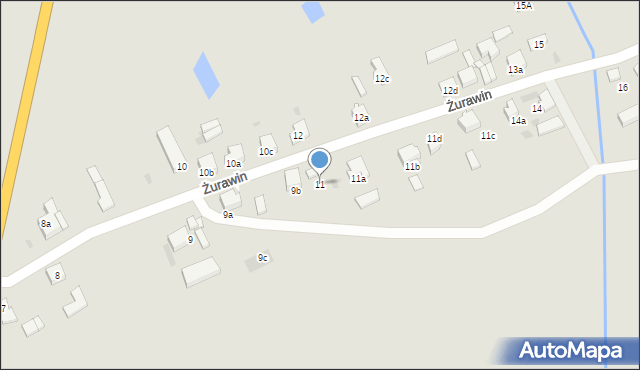 Rychwał, Żurawin, 11, mapa Rychwał