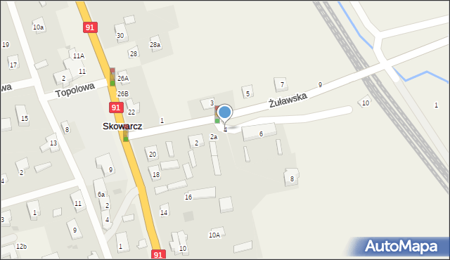 Skowarcz, Żuławska, 4, mapa Skowarcz