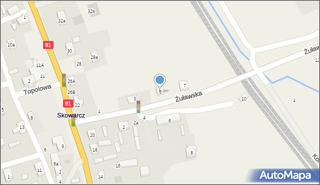 Skowarcz, Żuławska, 5, mapa Skowarcz