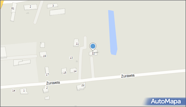Słubice, Żurawia, 12, mapa Słubice