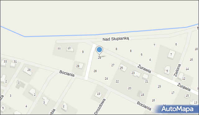 Słupno, Żurawia, 29, mapa Słupno