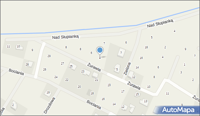 Słupno, Żurawia, 4, mapa Słupno