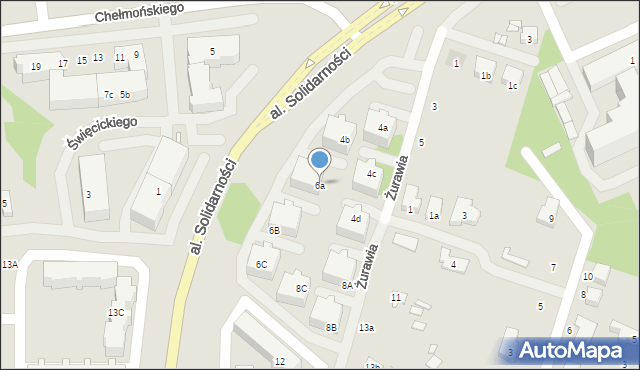 Śrem, Żurawia, 6a, mapa Śrem