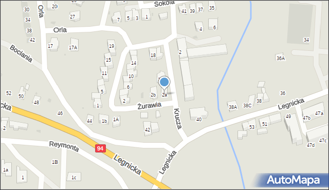 Środa Śląska, Żurawia, 2a, mapa Środa Śląska