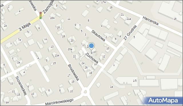 Środa Wielkopolska, Zuchowa, 4, mapa Środa Wielkopolska