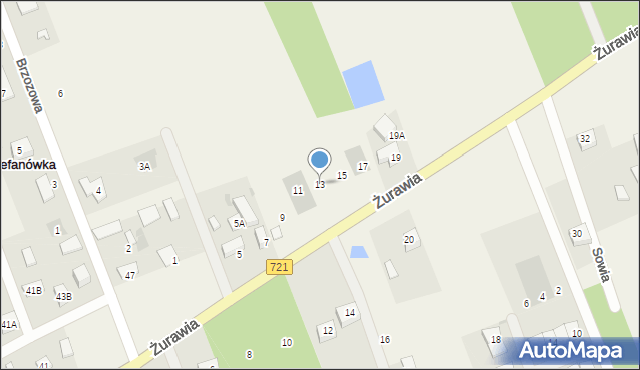Stefanówka, Żurawia, 13, mapa Stefanówka