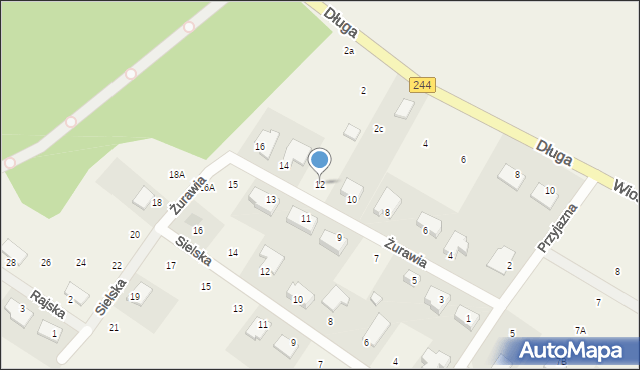 Strzelce Górne, Żurawia, 12, mapa Strzelce Górne