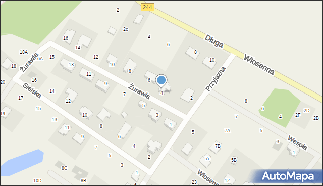 Strzelce Górne, Żurawia, 4, mapa Strzelce Górne