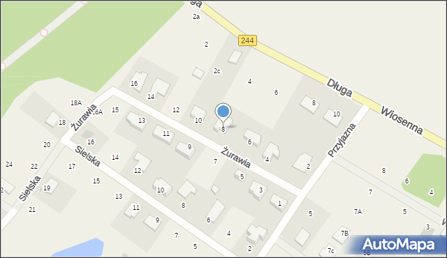 Strzelce Górne, Żurawia, 8, mapa Strzelce Górne