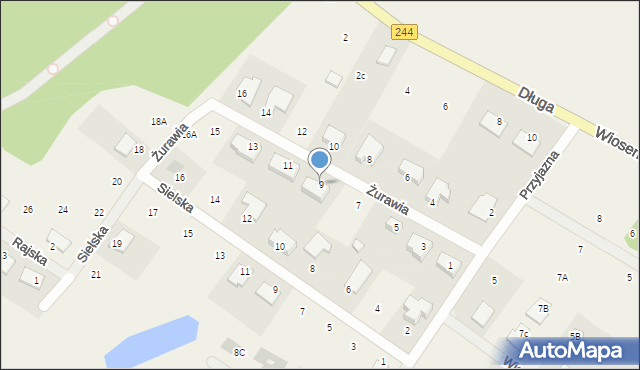 Strzelce Górne, Żurawia, 9, mapa Strzelce Górne
