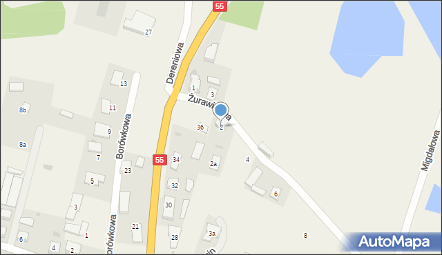 Świerkocin, Żurawinowa, 2, mapa Świerkocin
