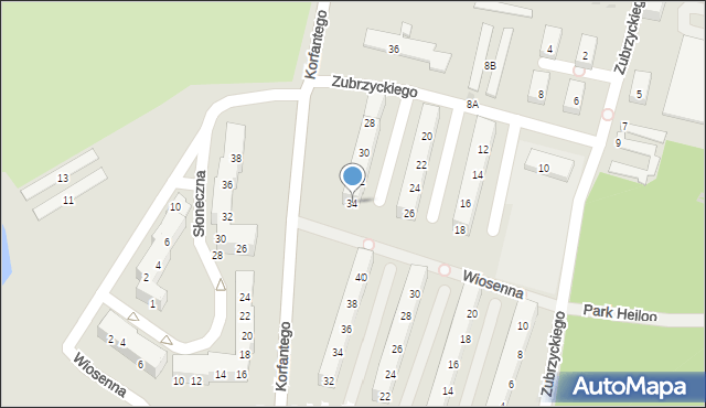 Świętochłowice, Zubrzyckiego Juliana, 34, mapa Świętochłowice