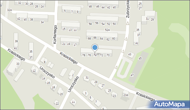 Świętochłowice, Zubrzyckiego Juliana, 74, mapa Świętochłowice