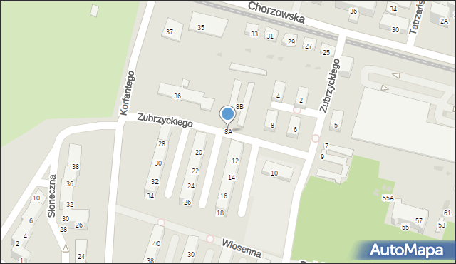 Świętochłowice, Zubrzyckiego Juliana, 8A, mapa Świętochłowice