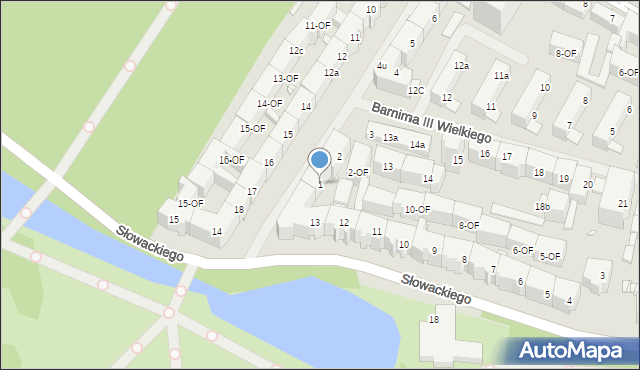 Szczecin, Żupańskiego Jana, 1, mapa Szczecina