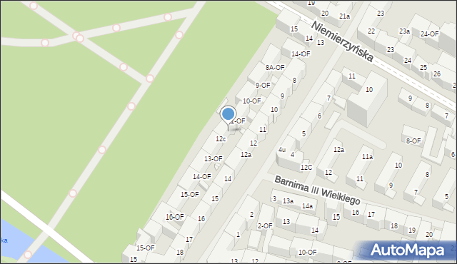 Szczecin, Żupańskiego Jana, 12b, mapa Szczecina